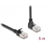 Tinklo kabelis DeLOCK RJ45 Cat.6A 5 m juodas 90° kampuotas