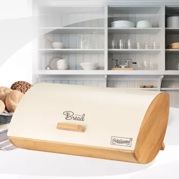 Maestro MR-1775-IVORY duonos dėžė Kita Smėlinė, Mediena Bambukas, Metalas