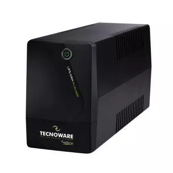 Nepertraukiamo maitinimo šaltinis TECNOWARE Era Plus 1600 — linijinės sąveikos UPS 1,6 kVA / 1120 W, 2 kintamosios srovės lizdai, USB Type-B, juodas