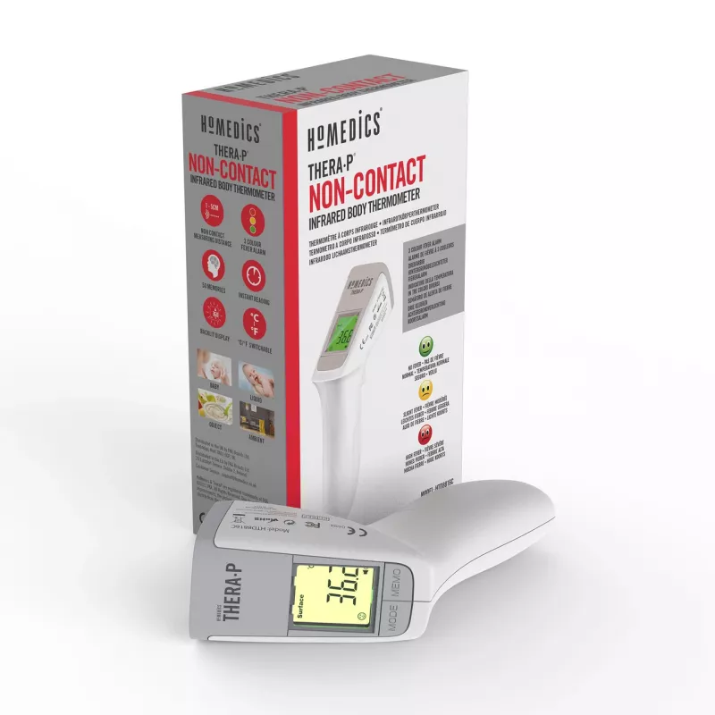 Nebekontaktinis infraraudonųjų spindulių termometras HoMedics TE-450-EU — bekontaktis temperatūros matavimas, greitas atsakas