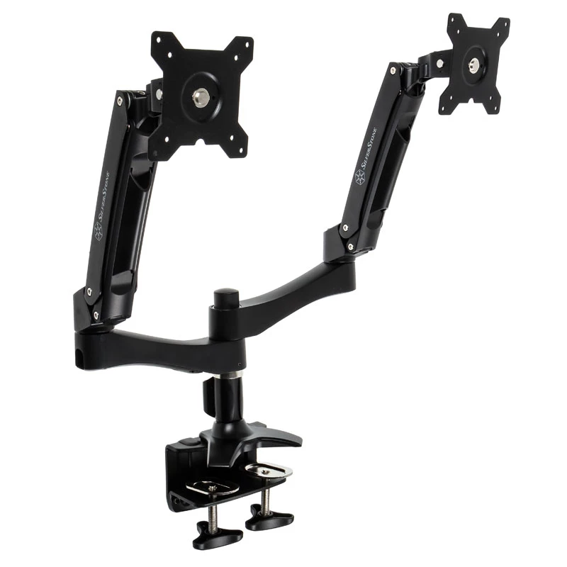 SidabrinėStone SST-ARM22BC dvigubo monitoriaus laikiklis – juodas