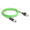 DeLOCK M12 kabelis X koduotas 8 kontaktų kištukas į RJ45 kištuką PUR (TPU) 1 m