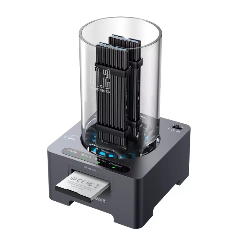 GrauGear G-M2DK-CR-10G M.2 NVMe/NGFF ir CFexpress prijungimo stotelė USB Type-C 10 Gbit/s Pilka