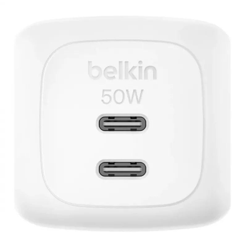 Belkin BoostCharge Pro - Maitinimo šaltinis - GaN - 50 W - Greitas įkrovimas - 2 išvesties prievadai (2 x USB-C)