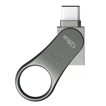 USB atmintinė Silicon Power C80 128 GB USB 3.2 Gen 1 (Type-A / Type-C) titano