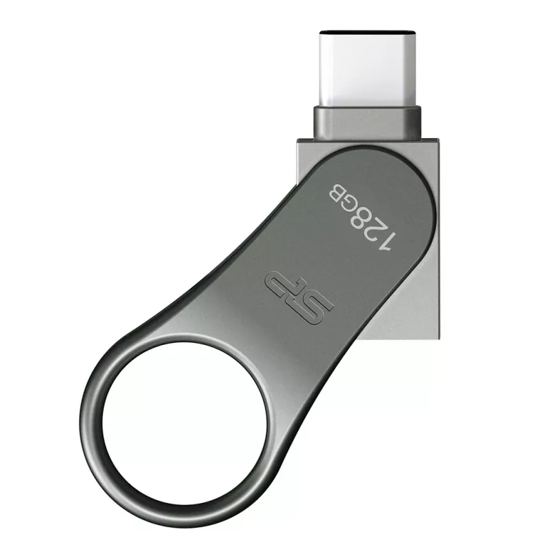 USB atmintinė Silicon Power C80 128 GB USB 3.2 Gen 1 (Type-A / Type-C) titano