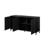MARMO 3D komoda 150x45x80.5 cm matinis juodas/marble juodas