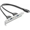 DELOCK USB Typ-E Key A ST į 2× USB-A 5 Gbps adapteris su laikikliu (modelis 67345)