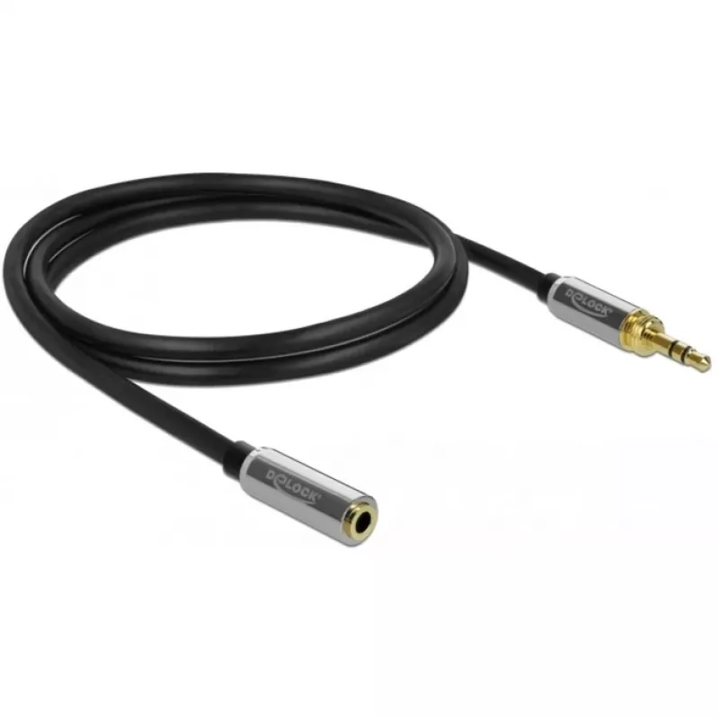 Garso kabelis 3,5 mm DeLOCK 85780 1 m juodas pilkas