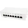 LogiLink Patch Panel Desktop - Pataisų skydelis - montuojamas ant sienos - RJ-45 X 8 - Šviesiai pilka, RAL 7035