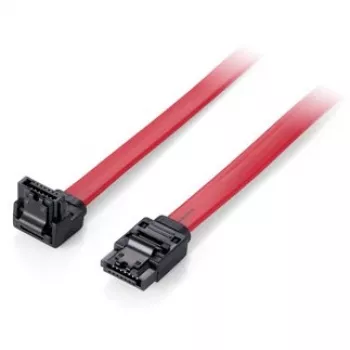 Equip SATA III kabelis, kampuotas, 0,5 m, 0,5 m, SATA III, SATA 7 kontaktų, SATA 7 kontaktų, kištukas/kištukas, raudonas
