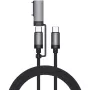 USB laidas 4smarts ComboCord 2m USB C USB C/MagSafe 3 juoda pilka
