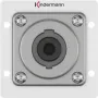Kištukinis lizdas Speakon Kindermann 7444000413 — 1 modulio aliuminio, 50×50 mm, 40 mm gylis
