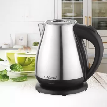 Elektrinis virdulys Maestro MR-036 — 1,7 L, 2200 W, nerūdijančio plieno korpusas, plastikinis korpusas, mygtuku atidaromas dangtis