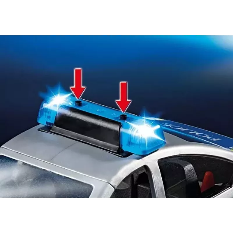Playmobil policijos automobilis su sirena ir mirksinčia šviesa, įvairiaspalvis, plastikinis, 3+