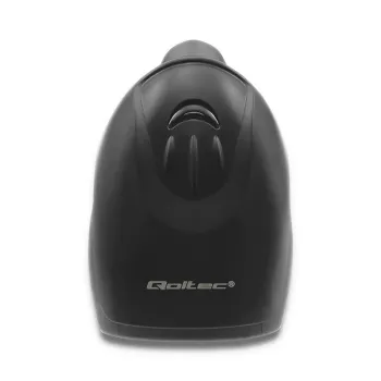 Rankinis brūkšninių kodų skaitytuvas QOLTEC 50868 — 1D/2D lazerinis skaitytuvas, USB laidinis ir belaidis, skaitymo atstumas 600 mm, juodas