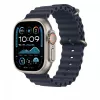 „Apple“ juostelė 49 mm, tamsiai mėlyna, „Ocean“ juostelės prailginimas, natūralaus titano apdaila