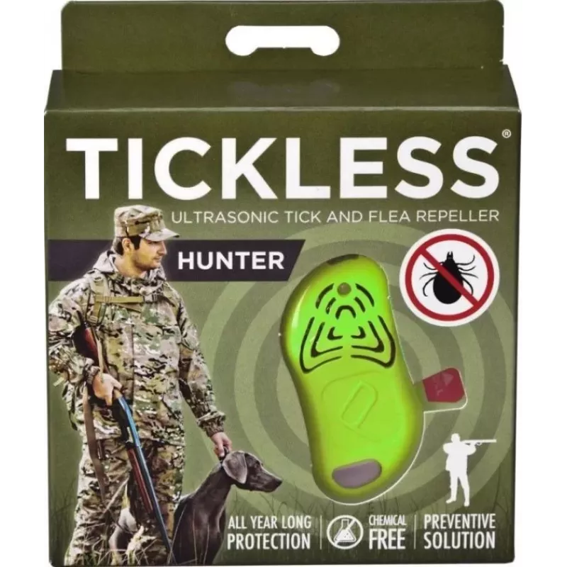 TICKLESS ultragarsinis erkių šalintuvas, skirtas medžiotojams HUNTER, žalias