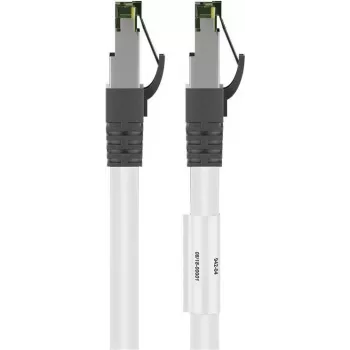 Goobay CAT 8.1 plono laido kabelis, S/FTP (PiMF), baltas, 15 m - LSZH be halogenų, varis AWG 24 (55130)