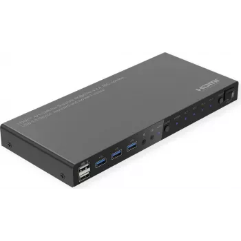 ROLINE KVM Switch 4-way USB+ HDMI 4K60+ 3xUSB Audio - KVM jungiklis - 3 prievadų (14.01.3428)