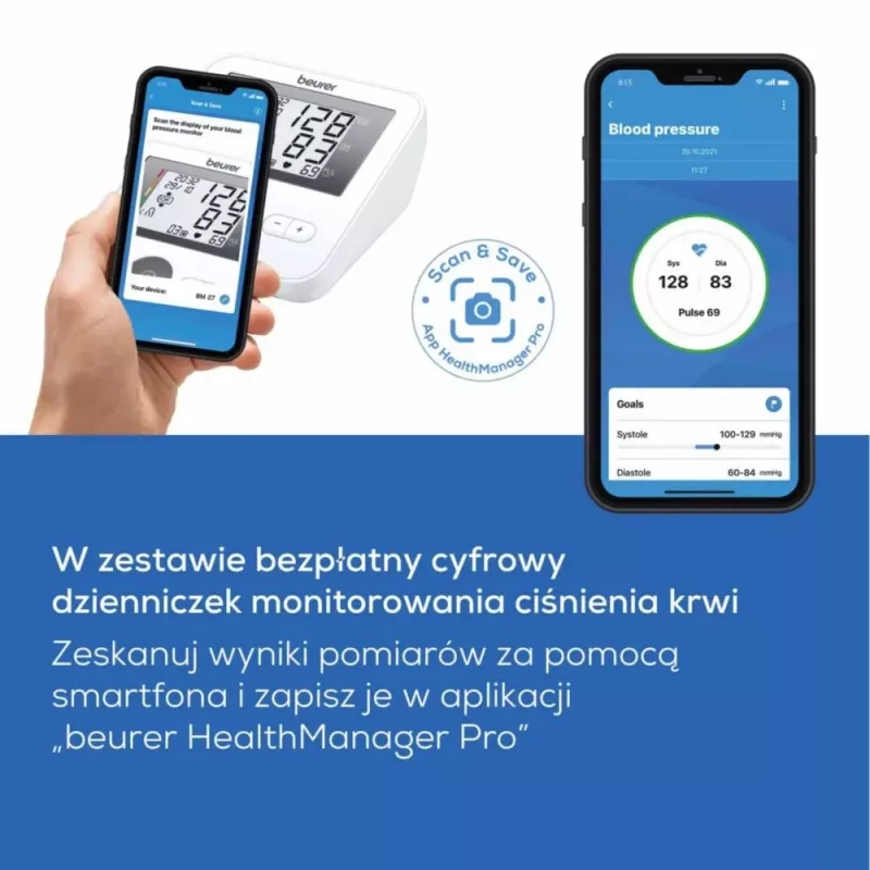 Kraujospūdžio matuoklis Beurer BM27 automatinis matavimas su LCD ekranu