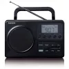 Nešiojamas radijas Lenco MPR-035BK — FM/AM, maitinimas iš tinklo ir baterijų, 2,5 colio LCD, 20 FM stočių atminties, 3,5 mm išvestis