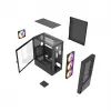 PC korpusas GEMBIRD Fornax 4300 Midi Tower ATX, grūdintas stiklas, 2x3,5 colio skyriai, 3x2,5 colio skyriai, ARGB ventiliatorių palaikymas, USB 3.2 Gen1