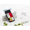 Telefono dėklas iKins iPhone 11 Pro Mondrian juodas — apsauginis dangtelis, kietas korpusas, tikslūs išėmimai