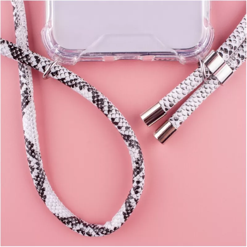 Necklace case Lookabe Snake Edition, skirtas iPhone 7/8, sidabrinis, apsauginis pakabučio stiliaus dėklas su virvele