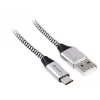 Laidas USB 2.0 Type-C vyriškas - C vyriškas 1,0m juodas-sidabrinis