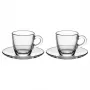 Kavos moka puodų rinkinys BIALETTI Moka-Tassen Set Glass ISTITUZIONALE 2 puodeliai