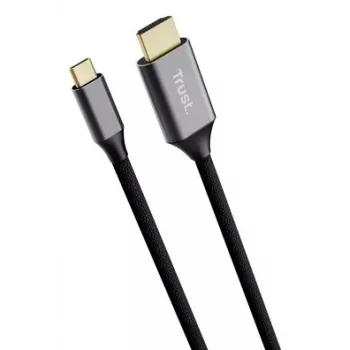 USB-C į HDMI kabelis TRUST CALYX 25630, 4K (3840x2160), 2 m, juodas, vyriškas-vyriškas