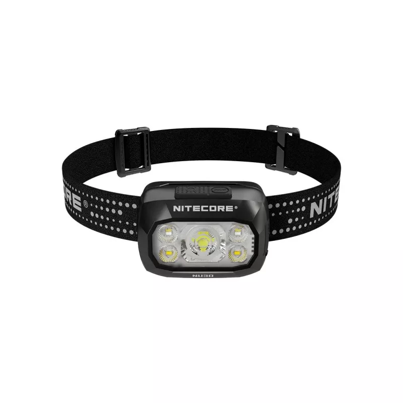 Galvos žibintas Nitecore NU30 — kompaktiškas nešiojamas LED žibintas, iki 500 liumenų, keli šviesos lygiai, raudonos šviesos režimas