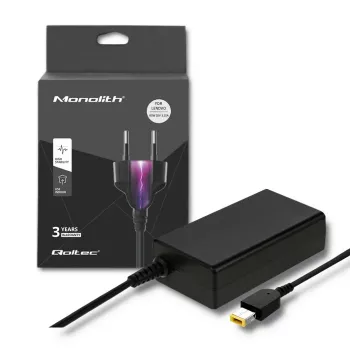 Maitinimo adapteris QOLTEC 51556 vidaus 65W Lenovo nešiojamiesiems kompiuteriams, 20V 3.25A, juodas