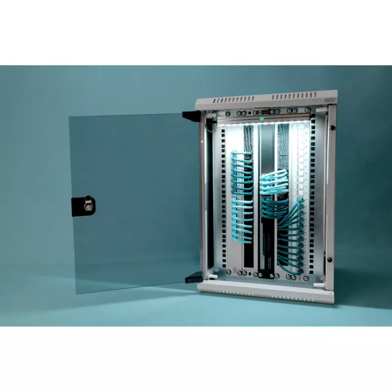 „Digitus DN-1019“ – spinta – tinklo spinta – pilka, RAL 7035 – 10U – 25,4/48,3 cm (10/19)