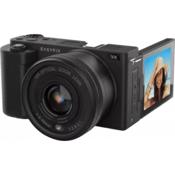 Easypix VX6430 skaitmeninis fotoaparatas 64 megapikselių opt. priartinimas 10 x juodas 4K vaizdo įrašas (20205)