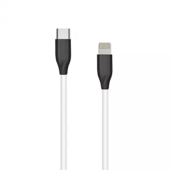 Silikoninis kabelis USB Type C - Lightning, 2 m (baltas)