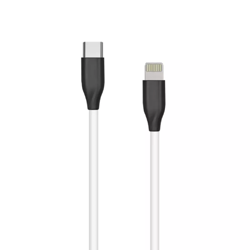 Silikoninis kabelis USB Type C - Lightning, 2 m (baltas)
