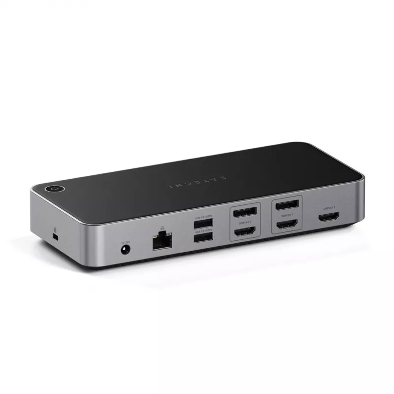 „Satechi Triple 4K Display“ laidinė dokas, juoda, sidabrinė, 4K Ultra HD 60 Hz