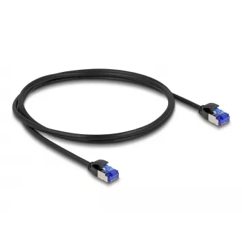 Tinklo kabelis DeLOCK RJ45 Cat.6A S/FTP plonas 1 m juodas