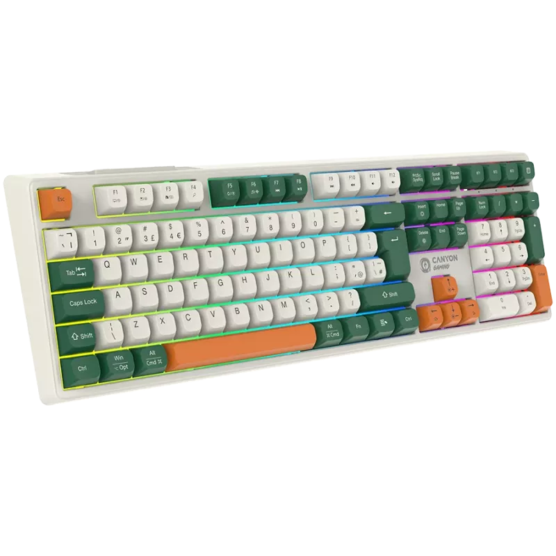 Mechaninė belaidė klaviatūra CANYON Shadder GKW-11 RGB White