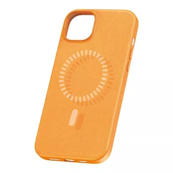 Magnetinis Telefono Dėklas iPhone 15 Plus Baseus Fauxther Serija (Oranžinis)