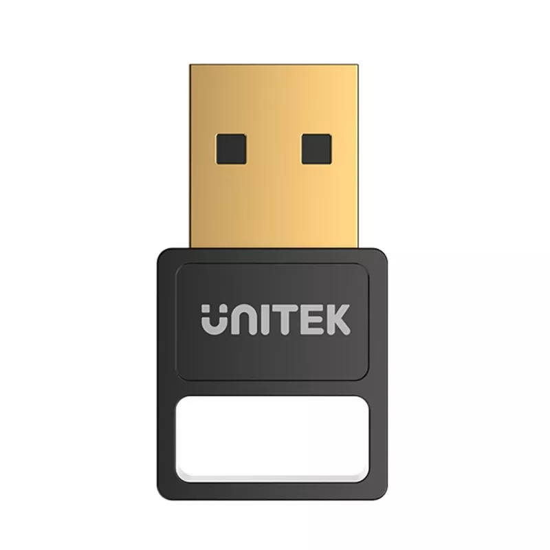 USB Bluetooth adapteris Unitek B105B — USB 2.0 Type-A, BLE v5.3, 3 Mbit/s, juodas, „Plug-and-Play“