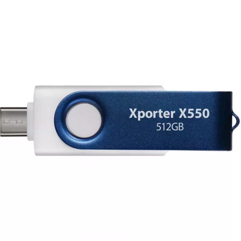 Xporter X550 512GB, USB atmintukas Mėlynas/Baltas, USB-A ir USB-C 3.2 Gen 1