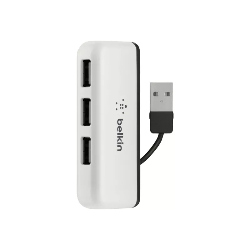 Belkin USB 2.0 4 prievadų kelionių koncentratorius, sidabrinis, F4U021bt