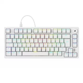 Sharkoon SGK25 75% QWERTZ USB laidinė RGB LED klaviatūra, balta