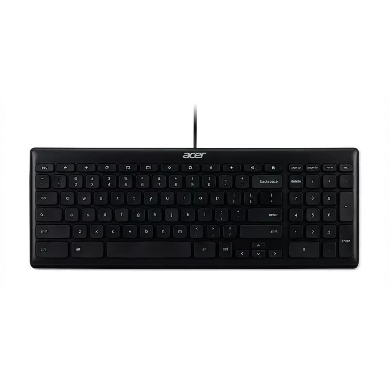 Laidinė USB klaviatūra Acer GP.KBD11.04F — Pilno dydžio QWERTY US International, juoda, 1,45 m laidas