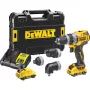 Pistoleto formos grąžtas DeWalt DCD703L2T-QW — 12V, 3,0Ah x2, 1500 aps./min., 10 mm begalinis griebtuvas, 25,5 N·m, 0,9 kg