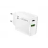 Vidinis AC greito įkrovimo įkroviklis NATEC RIBERA 12V 20W USB-C PD 3.0 + USB-A Samsung AFC baltas