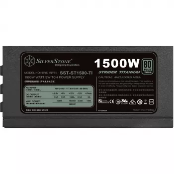 Sidabrinėstone SST-ST1500-TI v1.1 maitinimo blokas 80 PLUS Titanium, modulinis - 1500 W (SST-ST1500-TI v1.1)